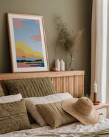 Hills and Valleys III v2 by Sara Zieve Miller. shown as a paper print in a natural frame. Available as a archival giclee rolled canvas, fine art paper, or poster print. SKU 80655h.