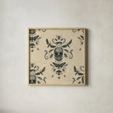 Hocus Pocus Pattern IIIB by Sara Zieve Miller. Shown in a natural wood glass frame for a timeless modern aesthetic. Available as an archival giclee rolled canvas, fine art paper, or poster print. SKU 63965a.