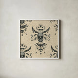 Hocus Pocus Pattern IIIB by Sara Zieve Miller. Shown in a crisp white glass frame for a clean and minimalist style. Available as an archival giclee rolled canvas, fine art paper, or poster print. SKU 63965a.