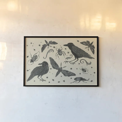 Hocus Pocus V by Sara Zieve Miller. shown as a paper print in a black flame. Available as a archival giclee rolled canvas, fine art paper, or poster print. SKU 37422i.