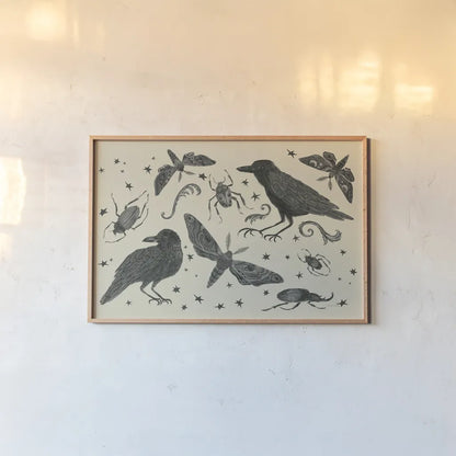 Hocus Pocus V by Sara Zieve Miller. shown as a paper print in a natural frame. Available as a archival giclee rolled canvas, fine art paper, or poster print. SKU 37422i.