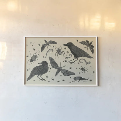 Hocus Pocus V by Sara Zieve Miller. shown as a paper print in a white frame. Available as a archival giclee rolled canvas, fine art paper, or poster print. SKU 37422i.