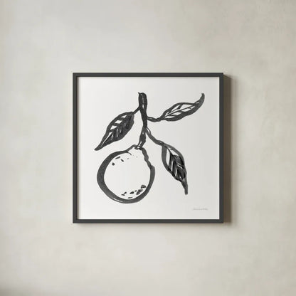 Ink Orange II by Sara Zieve Miller. Shown in a sleek black glass frame for a contemporary gallery look. Available as an archival giclee rolled canvas, fine art paper, or poster print. SKU 67963a.