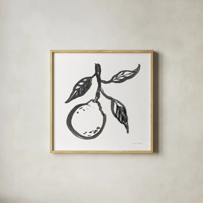 Ink Orange II by Sara Zieve Miller. Shown in a natural wood glass frame for a timeless modern aesthetic. Available as an archival giclee rolled canvas, fine art paper, or poster print. SKU 67963a.