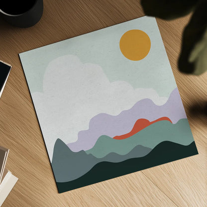 Mountainous I by Sara Zieve Miller. Shown as a detailed flat fine art print, highlighting archival giclee quality. Available as an archival giclee rolled canvas, fine art paper, or poster print. SKU 65390a.