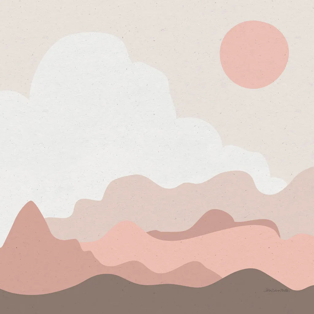 Mountainous I Pink by Sara Zieve Miller. SKU 67070a. Archival Giclee Fine art print for wall decor.