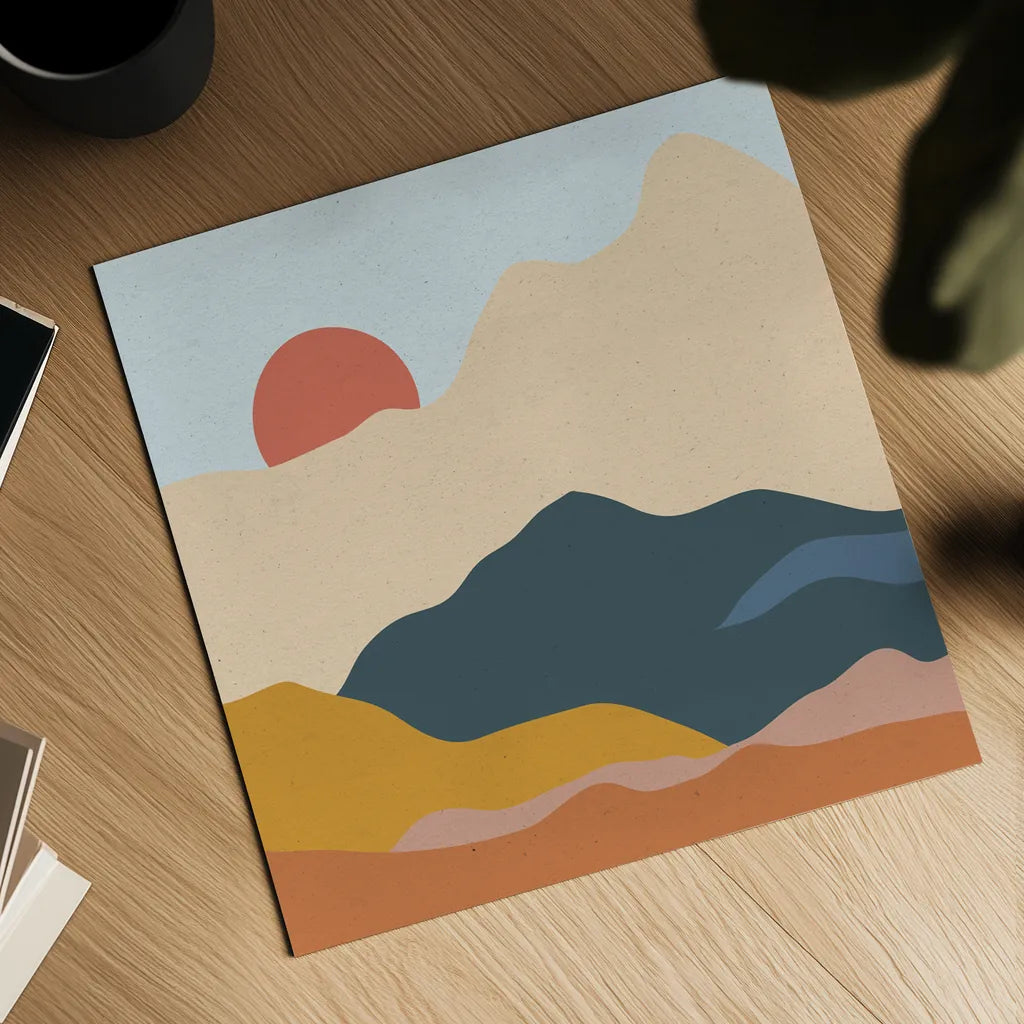 Mountainous II by Sara Zieve Miller. Shown as a detailed flat fine art print, highlighting archival giclee quality. Available as an archival giclee rolled canvas, fine art paper, or poster print. SKU 65391a.