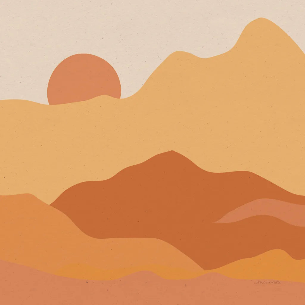 Mountainous II Orange by Sara Zieve Miller. SKU 70262a. Archival Giclee Fine art print for wall decor.