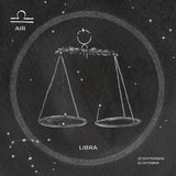Night Sky Libra v2 by Sara Zieve Miller. SKU 61178a. Archival Giclee Fine art print for wall decor.
