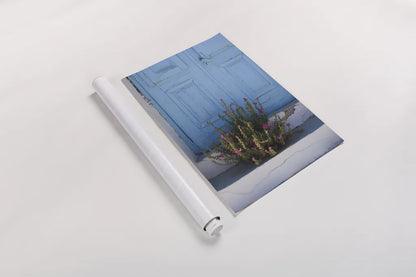 Santorini I by Sara Zieve Miller. shown as a rolled paper print. Available as archival giclee rolled canvas, fine art paper, or poster print. SKU 32111h.