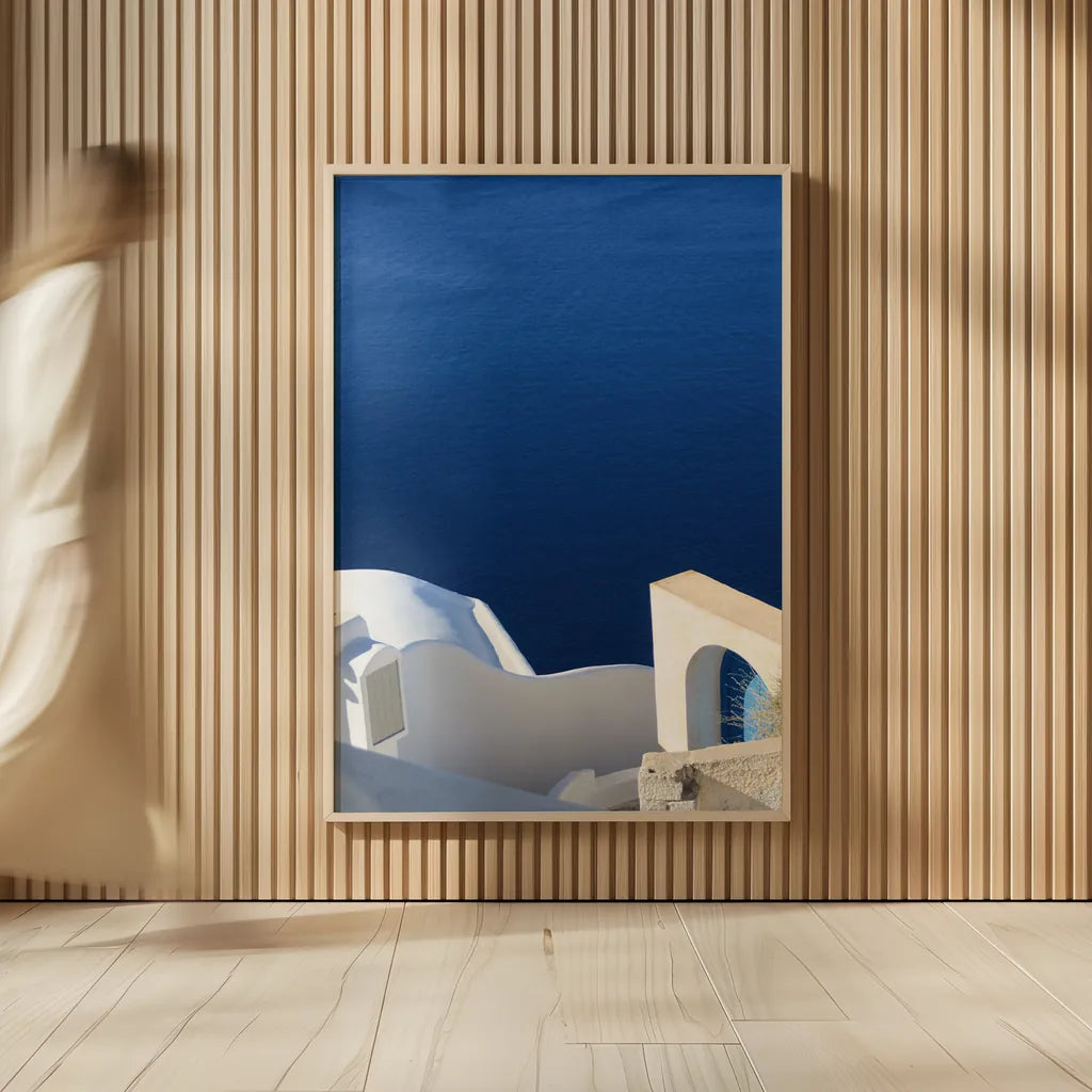 Santorini II by Sara Zieve Miller. shown as over sized large wall art. Available as an archival giclee rolled canvas, fine art paper, or poster print. SKU 32112h.