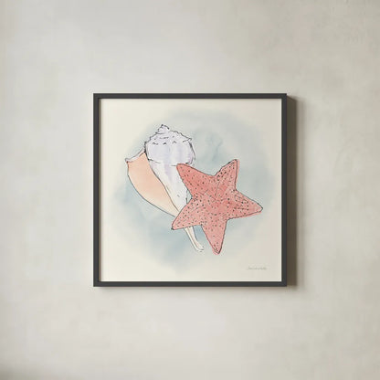 Sea Life II by Sara Zieve Miller. Shown in a sleek black glass frame for a contemporary gallery look. Available as an archival giclee rolled canvas, fine art paper, or poster print. SKU 37040a.
