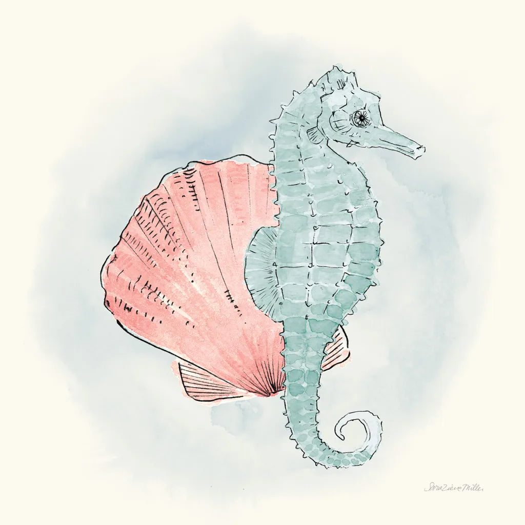 Sea Life III by Sara Zieve Miller. SKU 37041a. Archival Giclee Fine art print for wall decor.