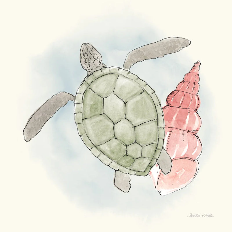 Sea Life IV by Sara Zieve Miller. SKU 37042a. Archival Giclee Fine art print for wall decor.