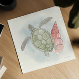 Sea Life IV by Sara Zieve Miller. Shown as a detailed flat fine art print, highlighting archival giclee quality. Available as an archival giclee rolled canvas, fine art paper, or poster print. SKU 37042a.