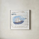 Ship in a Bottle Discover Shiplap by Sara Zieve Miller. Shown in a crisp white glass frame for a clean and minimalist style. Available as an archival giclee rolled canvas, fine art paper, or poster print. SKU 38811a.