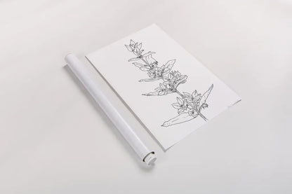 Sketched Flowers by Sara Zieve Miller. shown as a rolled paper print. Available as archival giclee rolled canvas, fine art paper, or poster print. SKU 67952h.