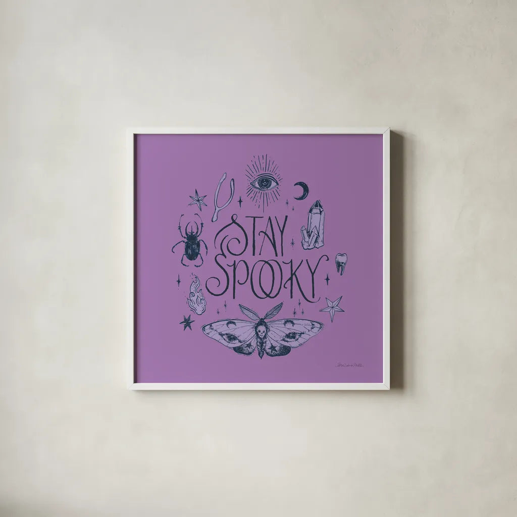 Something Wicked III by Sara Zieve Miller. Shown in a crisp white glass frame for a clean and minimalist style. Available as an archival giclee rolled canvas, fine art paper, or poster print. SKU 58087a.