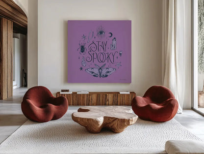 Something Wicked III by Sara Zieve Miller. Shown as extra-large giant wall art in a modern living room. Available as an archival giclee rolled canvas, fine art paper, or poster print. SKU 58087a.