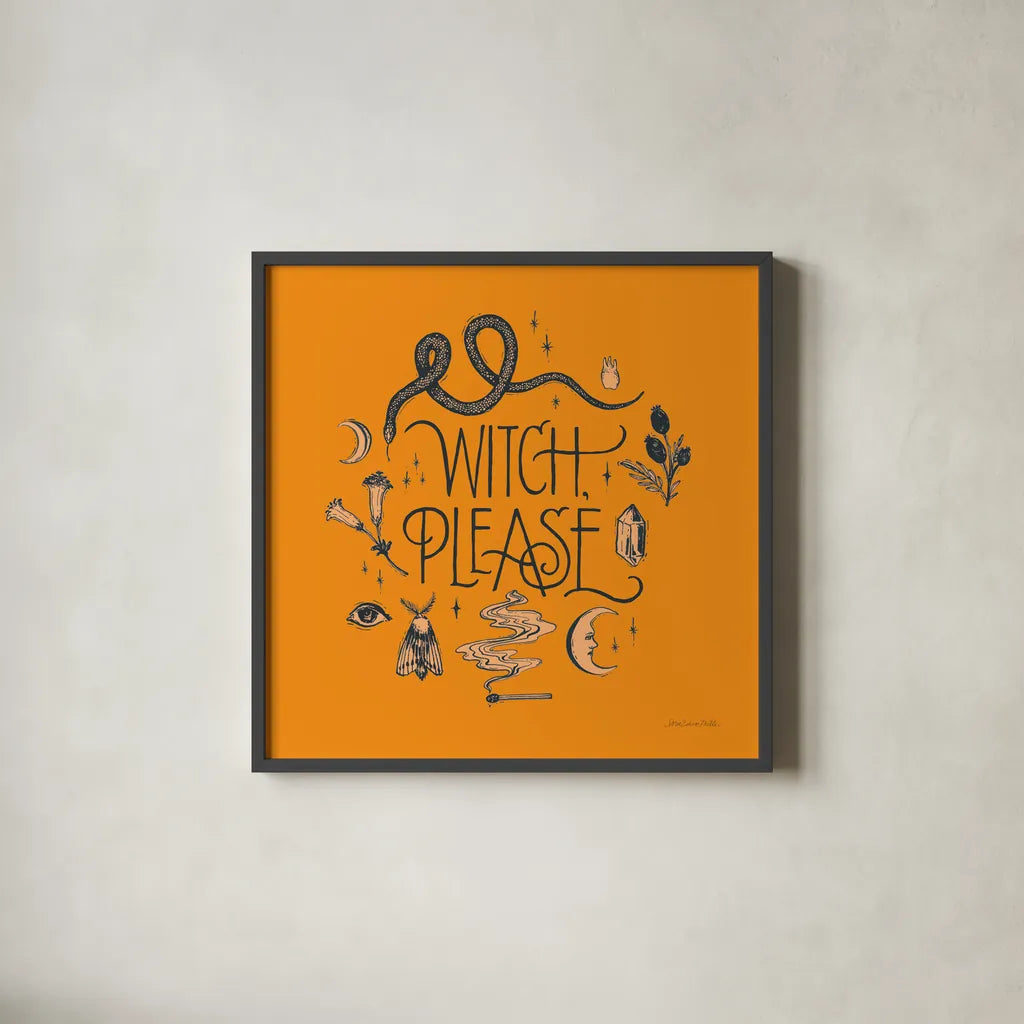 Something Wicked IV by Sara Zieve Miller. Shown in a sleek black glass frame for a contemporary gallery look. Available as an archival giclee rolled canvas, fine art paper, or poster print. SKU 58088a.