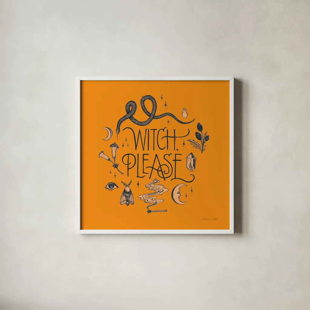 Something Wicked IV by Sara Zieve Miller. Shown in a crisp white glass frame for a clean and minimalist style. Available as an archival giclee rolled canvas, fine art paper, or poster print. SKU 58088a.
