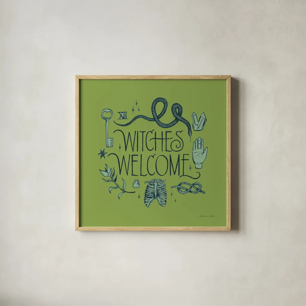 Something Wicked V by Sara Zieve Miller. Shown in a natural wood glass frame for a timeless modern aesthetic. Available as an archival giclee rolled canvas, fine art paper, or poster print. SKU 58089a.