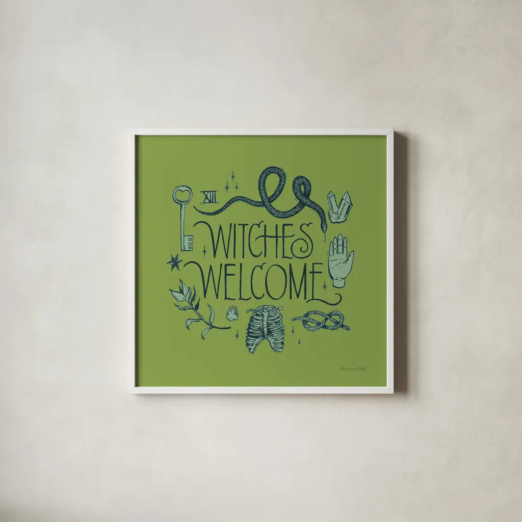 Something Wicked V by Sara Zieve Miller. Shown in a crisp white glass frame for a clean and minimalist style. Available as an archival giclee rolled canvas, fine art paper, or poster print. SKU 58089a.