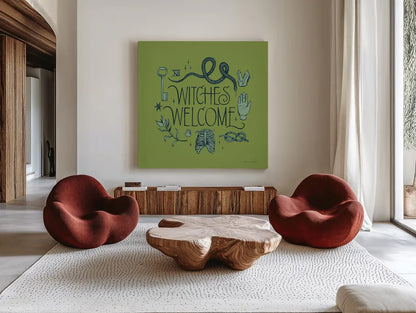 Something Wicked V by Sara Zieve Miller. Shown as extra-large giant wall art in a modern living room. Available as an archival giclee rolled canvas, fine art paper, or poster print. SKU 58089a.