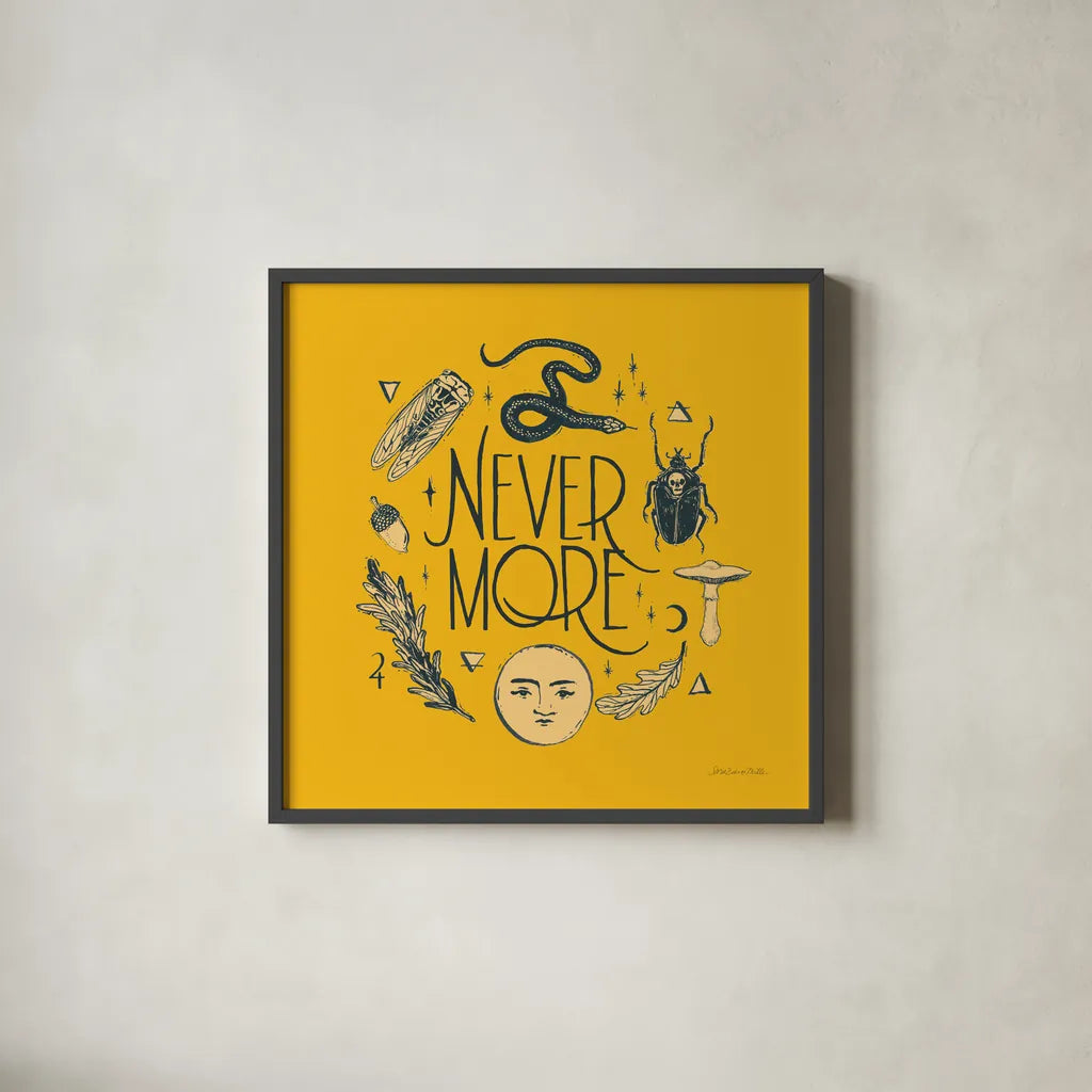 Something Wicked VI by Sara Zieve Miller. Shown in a sleek black glass frame for a contemporary gallery look. Available as an archival giclee rolled canvas, fine art paper, or poster print. SKU 58090a.