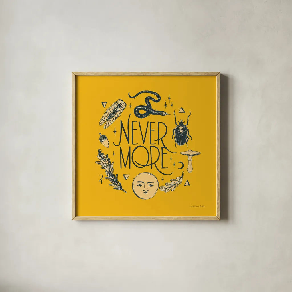 Something Wicked VI by Sara Zieve Miller. Shown in a natural wood glass frame for a timeless modern aesthetic. Available as an archival giclee rolled canvas, fine art paper, or poster print. SKU 58090a.