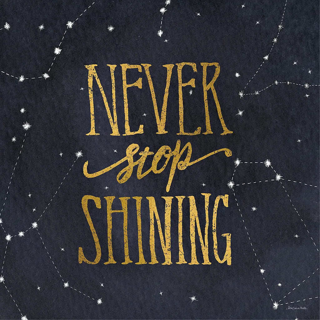 Starry Words II v.3 Gold by Sara Zieve Miller. SKU 21672a. Archival Giclee Fine art print for wall decor.