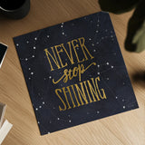 Starry Words II v.3 Gold by Sara Zieve Miller. Shown as a detailed flat fine art print, highlighting archival giclee quality. Available as an archival giclee rolled canvas, fine art paper, or poster print. SKU 21672a.