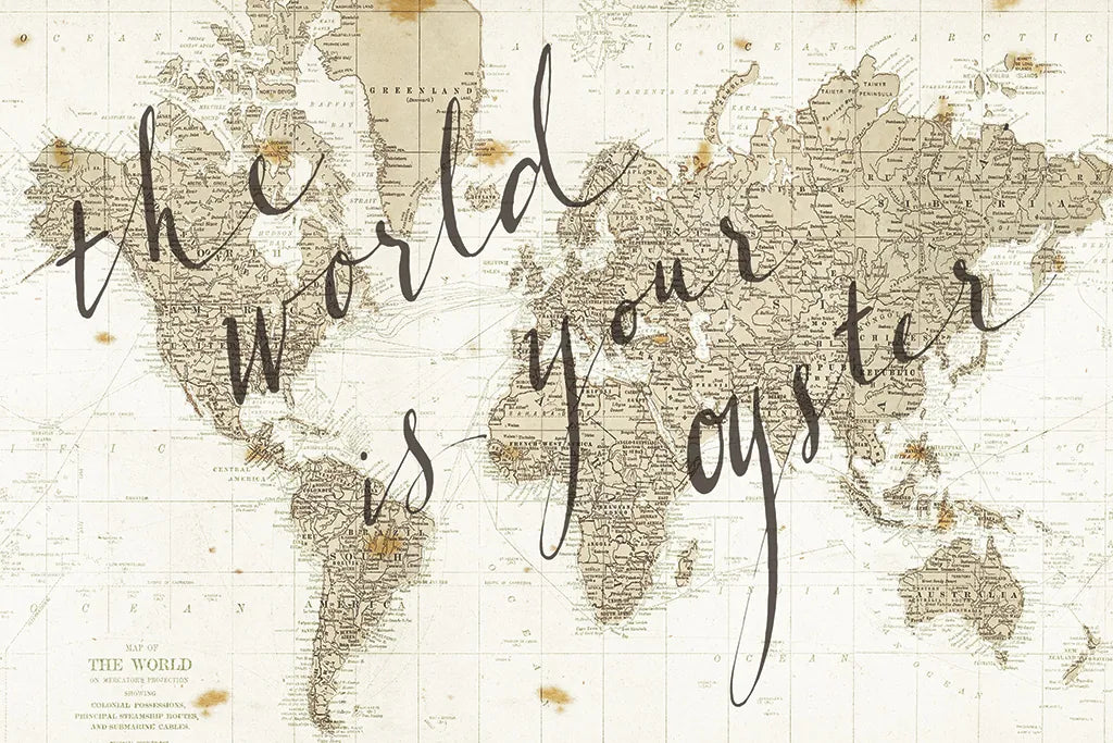 The World is Your Oyster by Sara Zieve Miller. SKU 16779i. Archival Giclee Fine art print for wall decor.