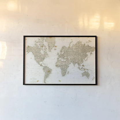 The World is Your Oyster No Words by Sara Zieve Miller. shown as a paper print in a black flame. Available as a archival giclee rolled canvas, fine art paper, or poster print. SKU 52846i.