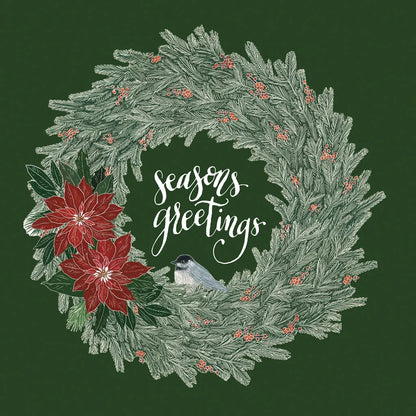 Woodland Wreath II Green by Sara Zieve Miller. SKU 43975a. Archival Giclee Fine art print for wall decor.