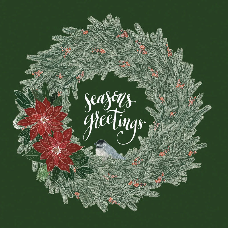 Woodland Wreath II Green by Sara Zieve Miller. SKU 43975a. Archival Giclee Fine art print for wall decor.