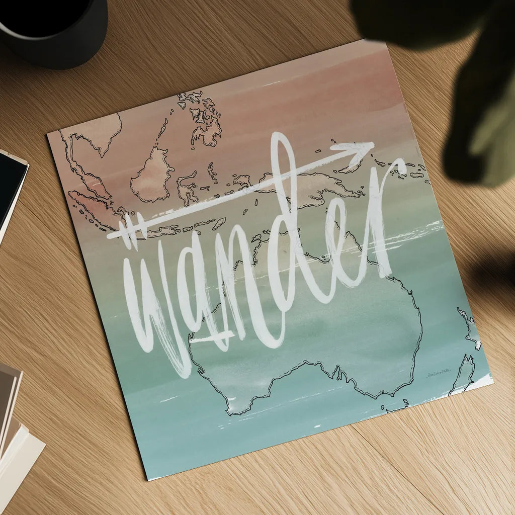 World Traveler I Neutral by Sara Zieve Miller. Shown as a detailed flat fine art print, highlighting archival giclee quality. Available as an archival giclee rolled canvas, fine art paper, or poster print. SKU 75050a.