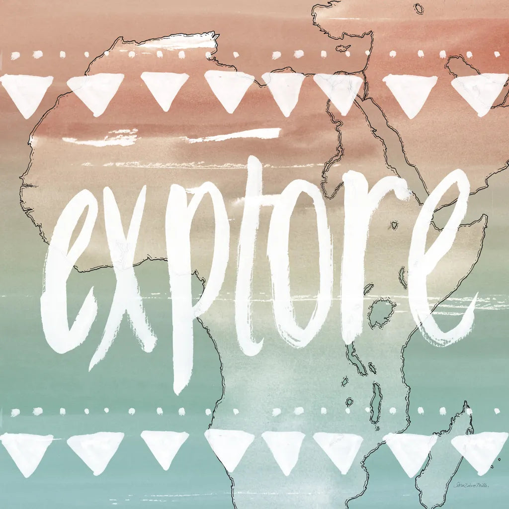 World Traveler III Neutral by Sara Zieve Miller. SKU 75052a. Archival Giclee Fine art print for wall decor.