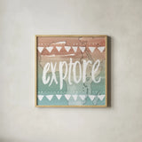 World Traveler III Neutral by Sara Zieve Miller. Shown in a natural wood glass frame for a timeless modern aesthetic. Available as an archival giclee rolled canvas, fine art paper, or poster print. SKU 75052a.