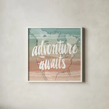 World Traveler IV Neutral by Sara Zieve Miller. Shown in a crisp white glass frame for a clean and minimalist style. Available as an archival giclee rolled canvas, fine art paper, or poster print. SKU 75053a.