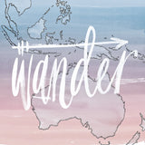 World Traveler Wander by Sara Zieve Miller. SKU 27424a. Archival Giclee Fine art print for wall decor.