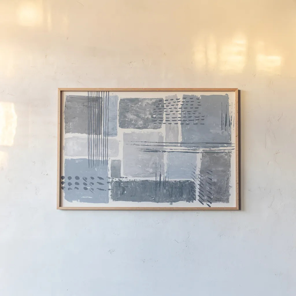 Between the Lines I by Sarah Adams. shown as a paper print in a natural frame. Available as a archival giclee rolled canvas, fine art paper, or poster print. SKU 34397i.