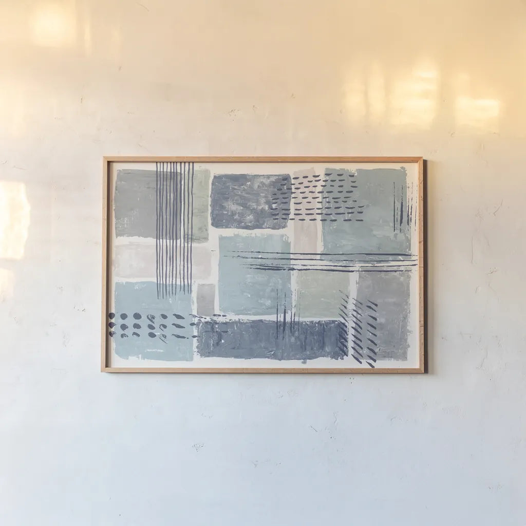 Between the Lines I Cool by Sarah Adams. shown as a paper print in a natural frame. Available as a archival giclee rolled canvas, fine art paper, or poster print. SKU 56956i.