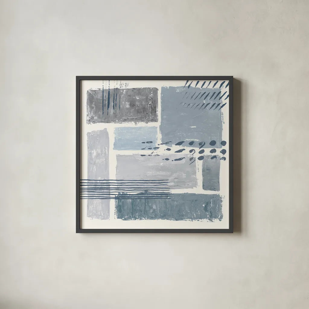 Between the Lines III by Sarah Adams. Shown in a sleek black glass frame for a contemporary gallery look. Available as an archival giclee rolled canvas, fine art paper, or poster print. SKU 34399a.