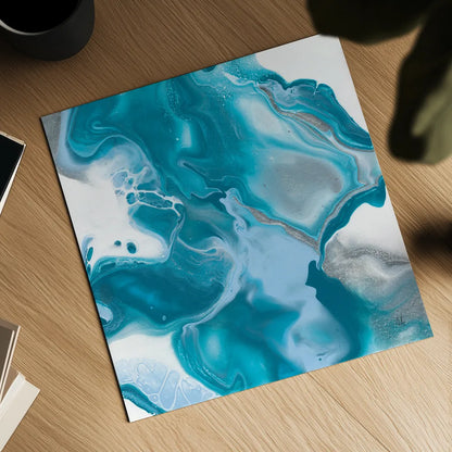 Blue Lagoon I by Sarah Adams. Shown as a detailed flat fine art print, highlighting archival giclee quality. Available as an archival giclee rolled canvas, fine art paper, or poster print. SKU 90496a.