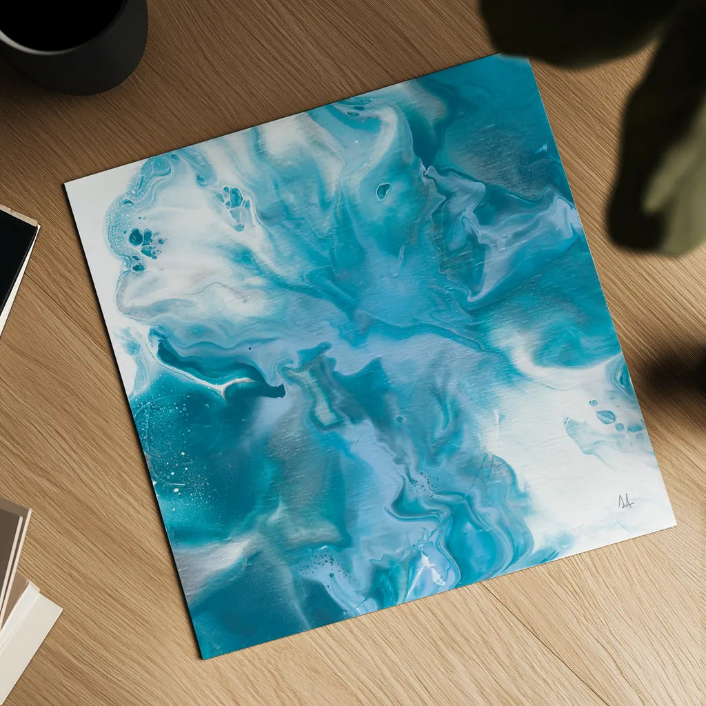 Blue Lagoon II by Sarah Adams. Shown as a detailed flat fine art print, highlighting archival giclee quality. Available as an archival giclee rolled canvas, fine art paper, or poster print. SKU 90497a.