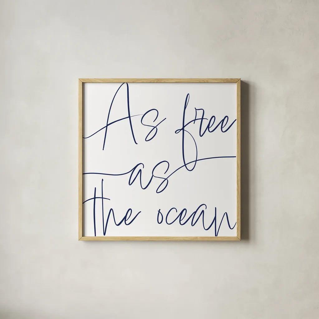 By the Beach I by Sarah Adams. Shown in a natural wood glass frame for a timeless modern aesthetic. Available as an archival giclee rolled canvas, fine art paper, or poster print. SKU 83392a.