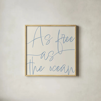 By the Beach I Light by Sarah Adams. Shown in a natural wood glass frame for a timeless modern aesthetic. Available as an archival giclee rolled canvas, fine art paper, or poster print. SKU 83849a.