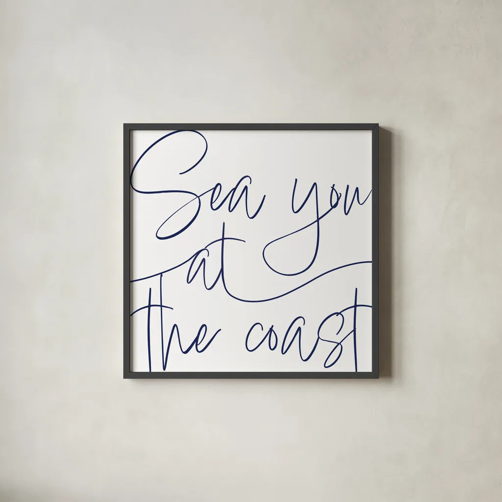 By the Beach II by Sarah Adams. Shown in a sleek black glass frame for a contemporary gallery look. Available as an archival giclee rolled canvas, fine art paper, or poster print. SKU 83393a.