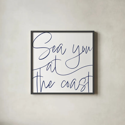 By the Beach II by Sarah Adams. Shown in a sleek black glass frame for a contemporary gallery look. Available as an archival giclee rolled canvas, fine art paper, or poster print. SKU 83393a.